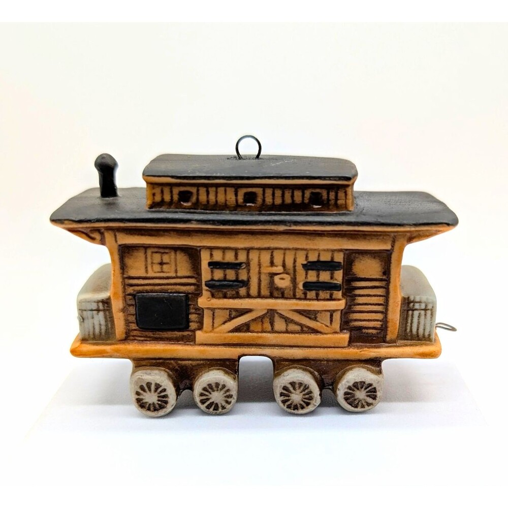 Vintage Schmidt Ceramic Train Car Ornament Christmas Decoration